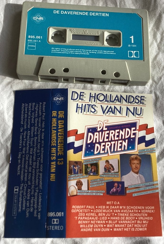 De daverende dertien (de Hollandse Hits van Nu) MC, Cd's en Dvd's, Cassettebandjes, Gebruikt, 1 bandje, Ophalen of Verzenden, Origineel