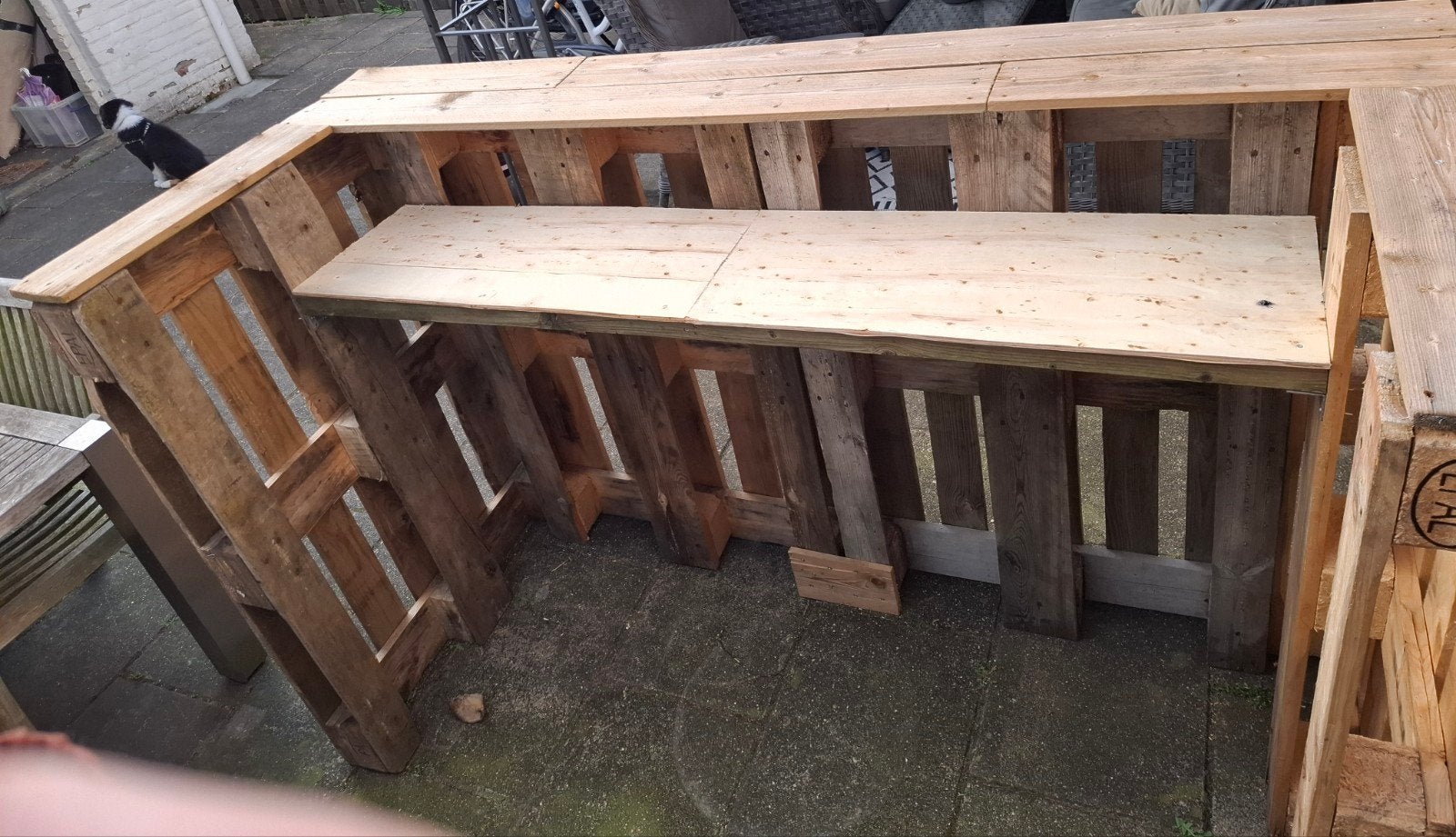 Stevige Pallet Bar voor Tuin of Feest, Ophalen, Gebruikt