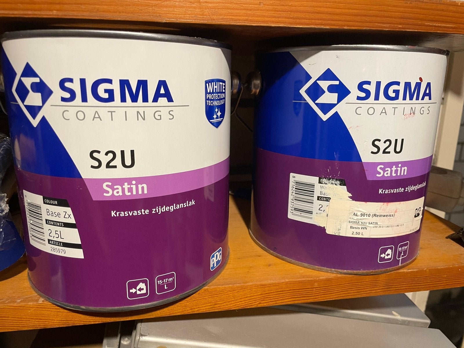 Sigma S2U Rall 9010 Satin Krasvaste Zijdeglanslak 2,5L, Wit, Nieuw, Ophalen of Verzenden, Lak