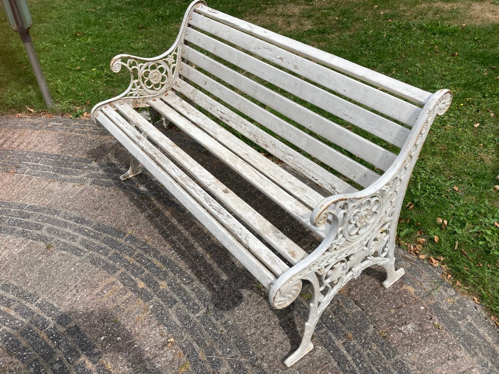 Nostalgische gietijzeren tuinbank met houten planken!, Ophalen, Gebruikt, Overige materialen