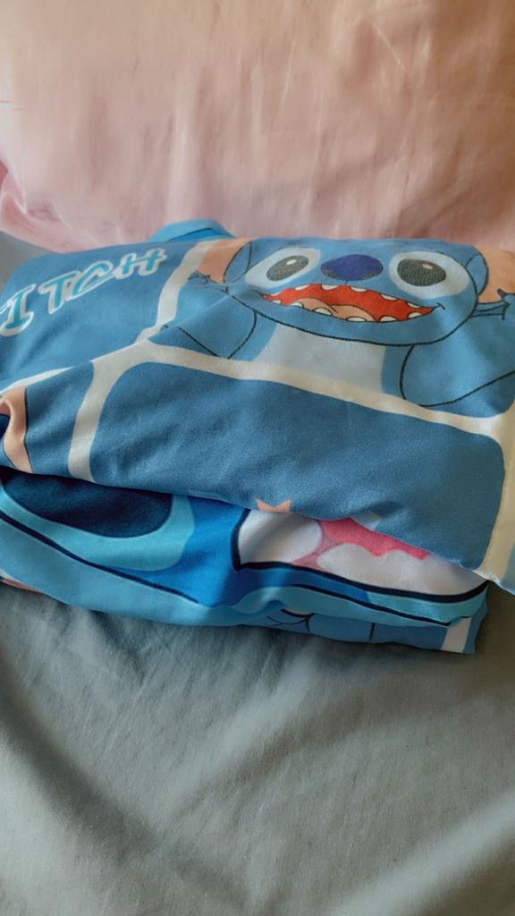 Dekbedovertrekset van stitch, Ophalen of Verzenden, Zo goed als nieuw, Blauw, Rugtas