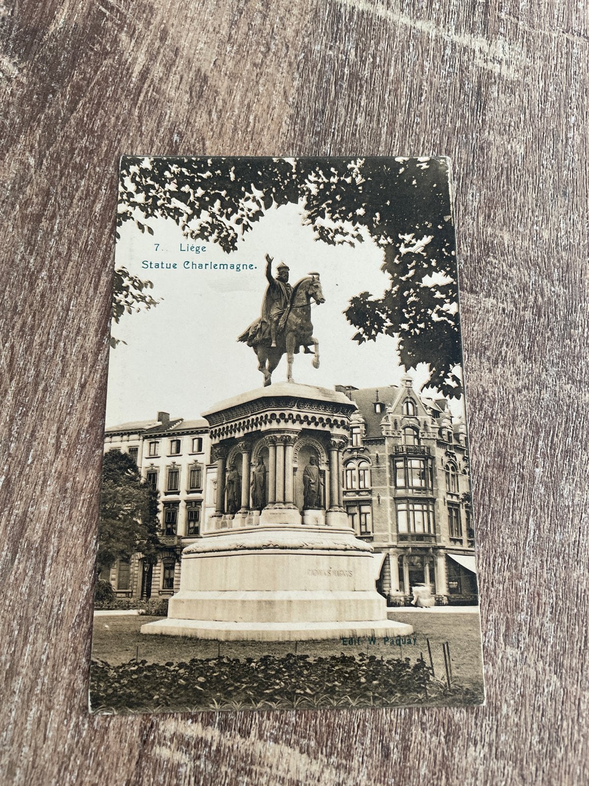 Oude Postkaart Luik - Standbeeld Karel de Grote, Ophalen of Verzenden, Ongelopen, Luik