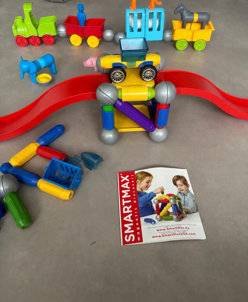 SmartMax Magnetisch Speelgoed: Stunt Cars & Dieren Trein, Ophalen of Verzenden, Gebruikt, Overige merken