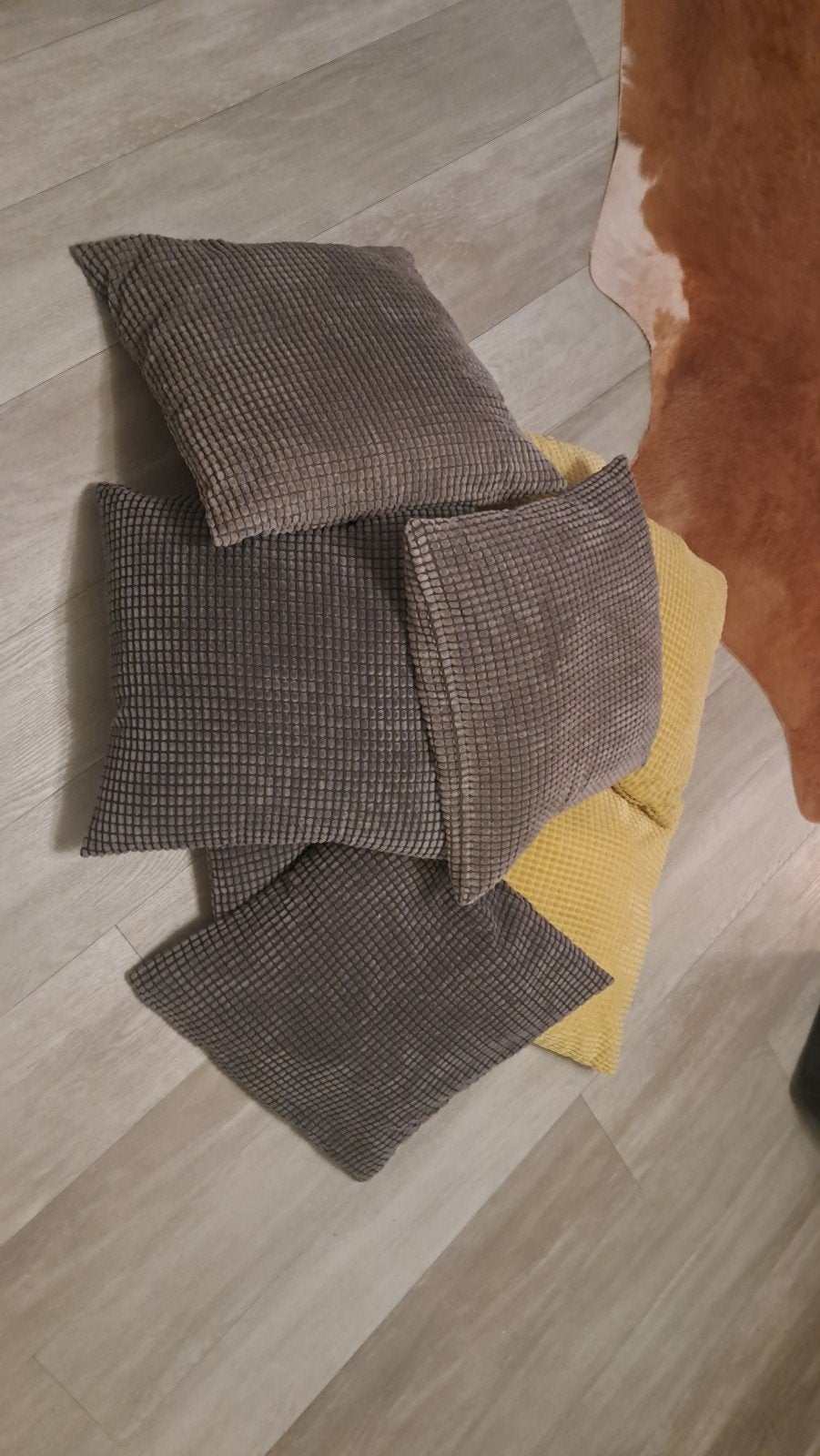 Kussenovertrek IKEA 50x50cm. Grijs en oker, Huis en Inrichting, Ophalen of Verzenden, Grijs, Vierkant