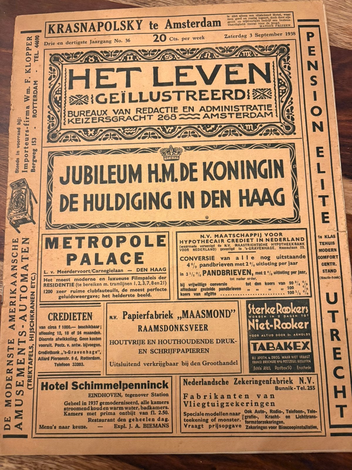 Het leven geillustreerd - jubileum Wilhelmina, Verzamelen, Ophalen of Verzenden, Gebruikt, Tijdschrift of Boek