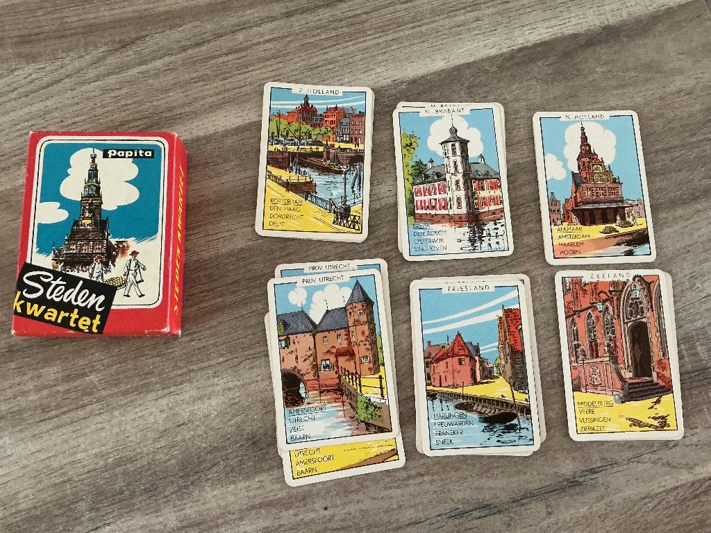 Kwartetspel steden, Ophalen of Verzenden, Gebruikt, Kwartet(ten)