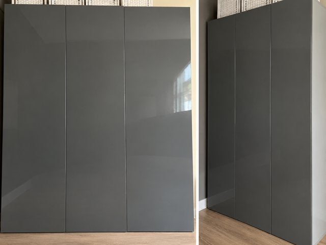 IKEA PAX schuifdeuren 2 meter breed -donkergrijs hoogglans, Ophalen, Gebruikt, 200 cm of meer, 150 tot 200 cm