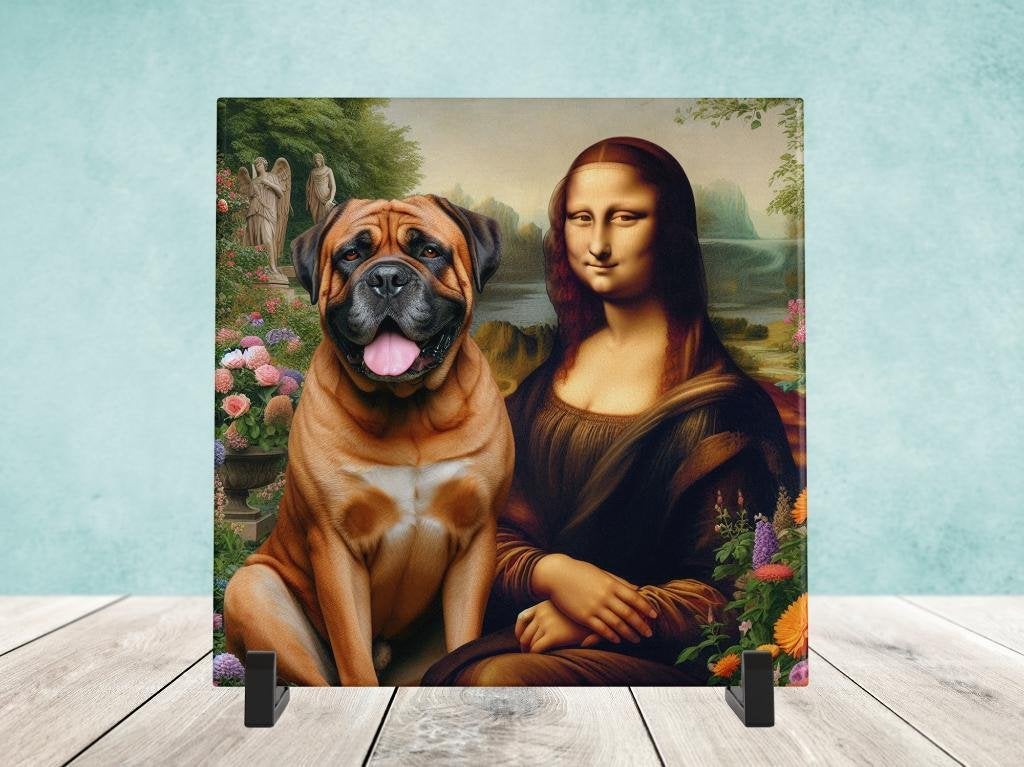 Keramische Tegel - Mona Lisa met een Bullmastiff, Verzenden, Nieuw