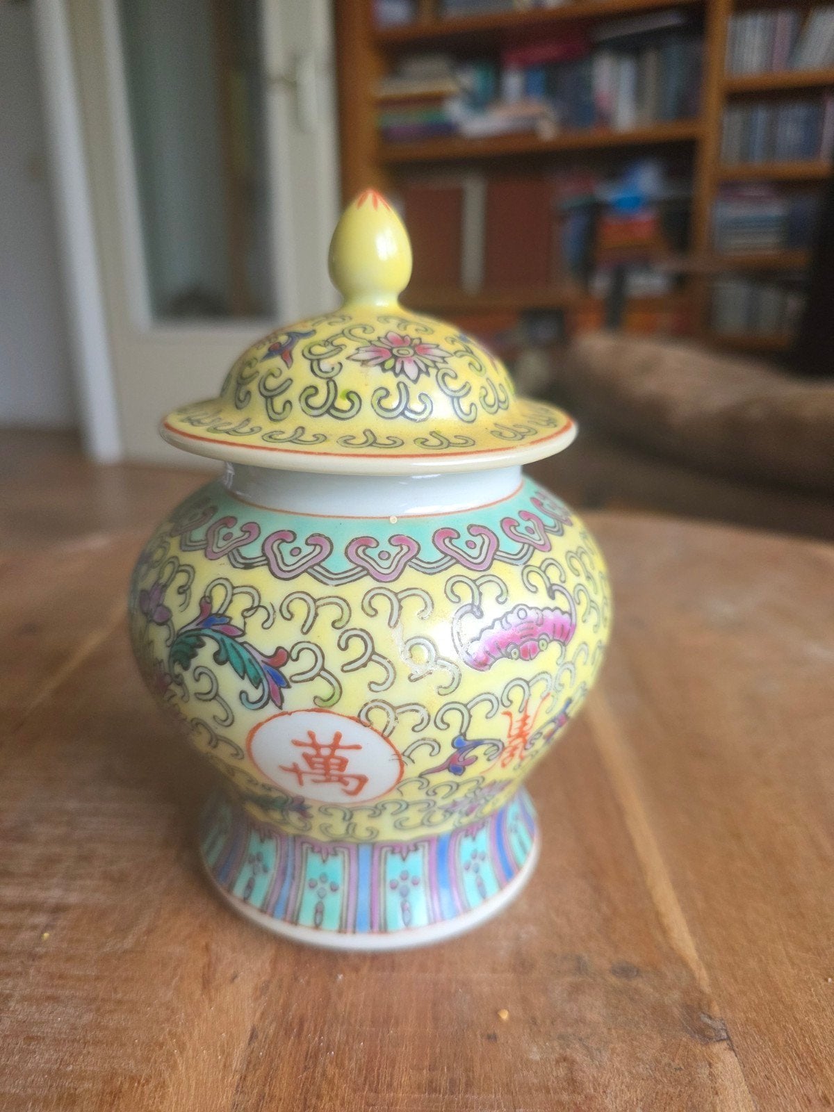 Chinese zeshoekige gemberpot met kalligrafie – 15 cm, Ophalen of Verzenden