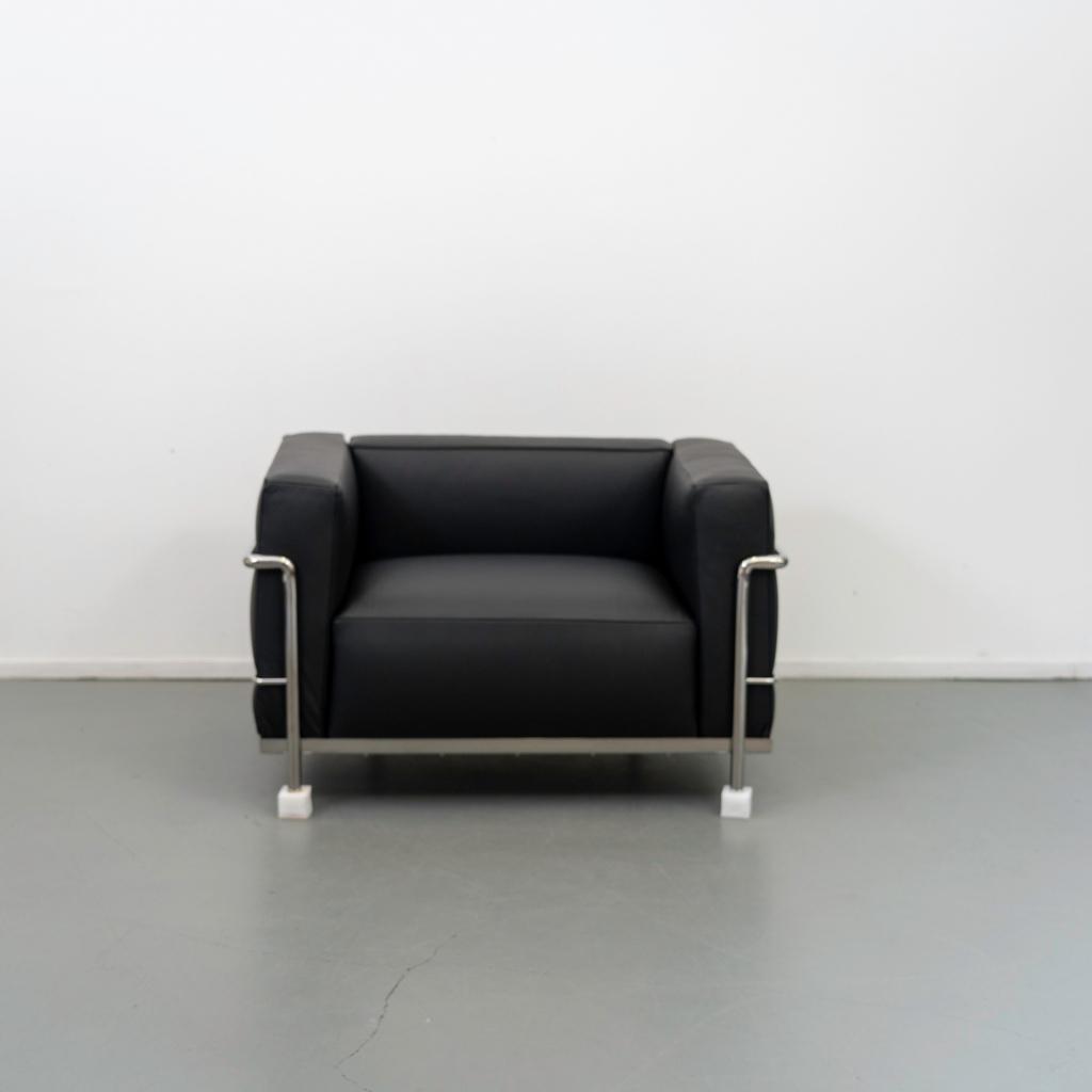 3x Cassina Le Corbusier LC3 Fauteuil Zwart Leer - Chroom, Niet ingevuld, Niet ingevuld, Nieuw, Ophalen of Verzenden