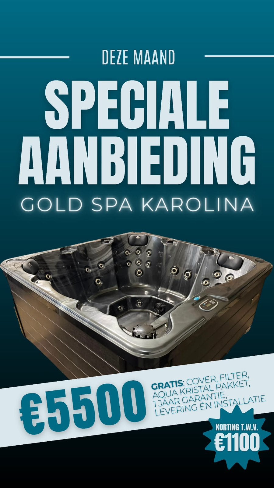 Nieuwe luxe 6 pers Gold Spa Karolina met gratis plaatsing!!!, Ophalen, Nieuw, Filter