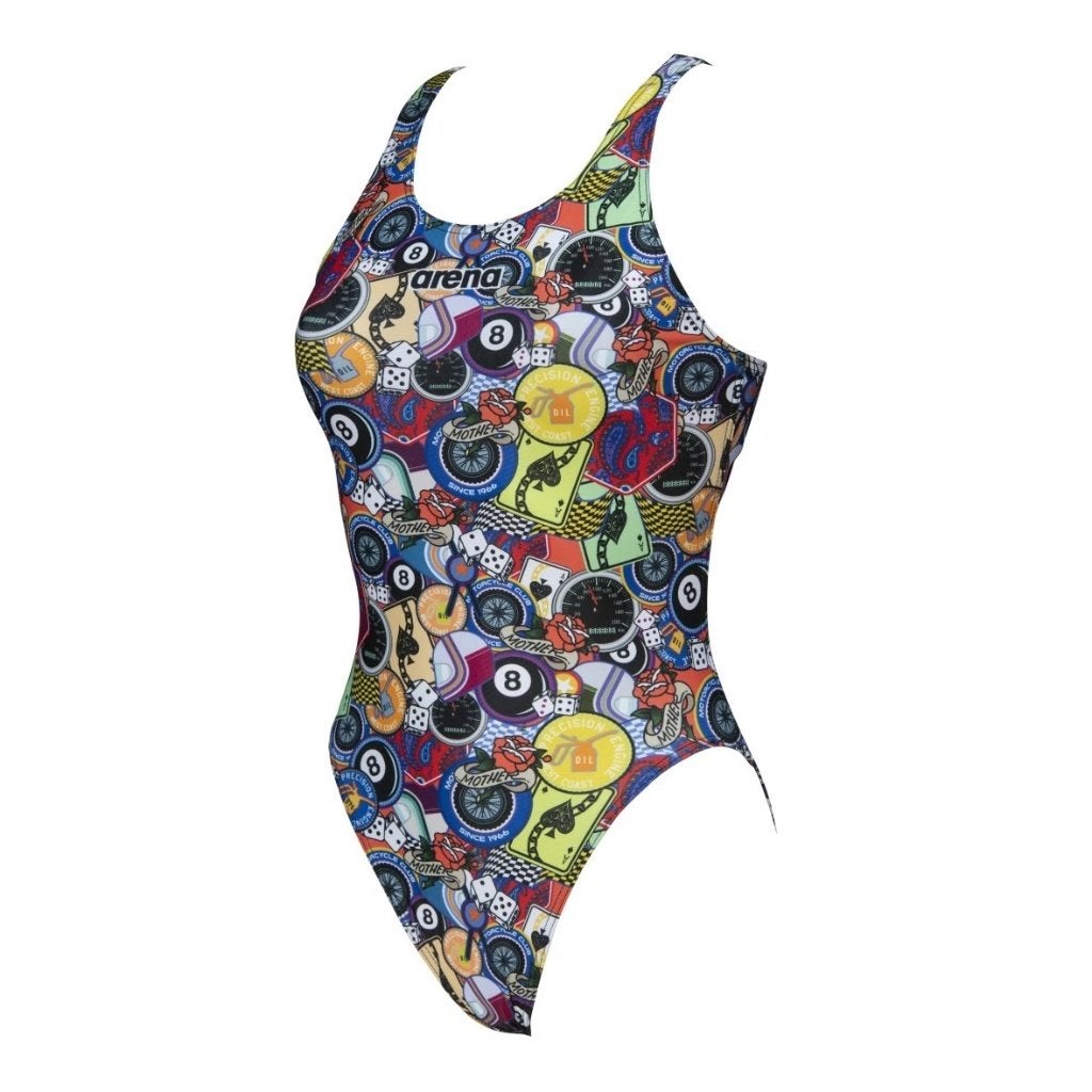 Nieuw Arena W Swim Tech High Phantasy Moto Patches badpak, Kleding | Dames, C.da Cisterna, 84/85 62029 Tolentino (MC) Italië, Zwart