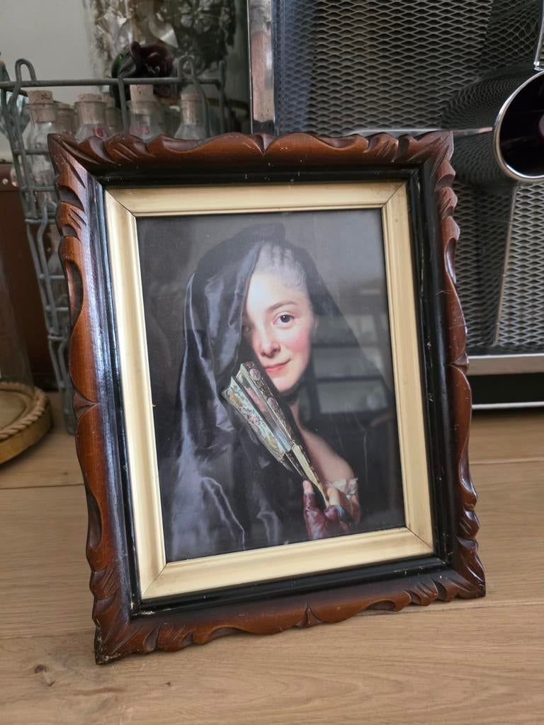 Grote houten lijst fotolijst, Antiek en Kunst, Ophalen of Verzenden