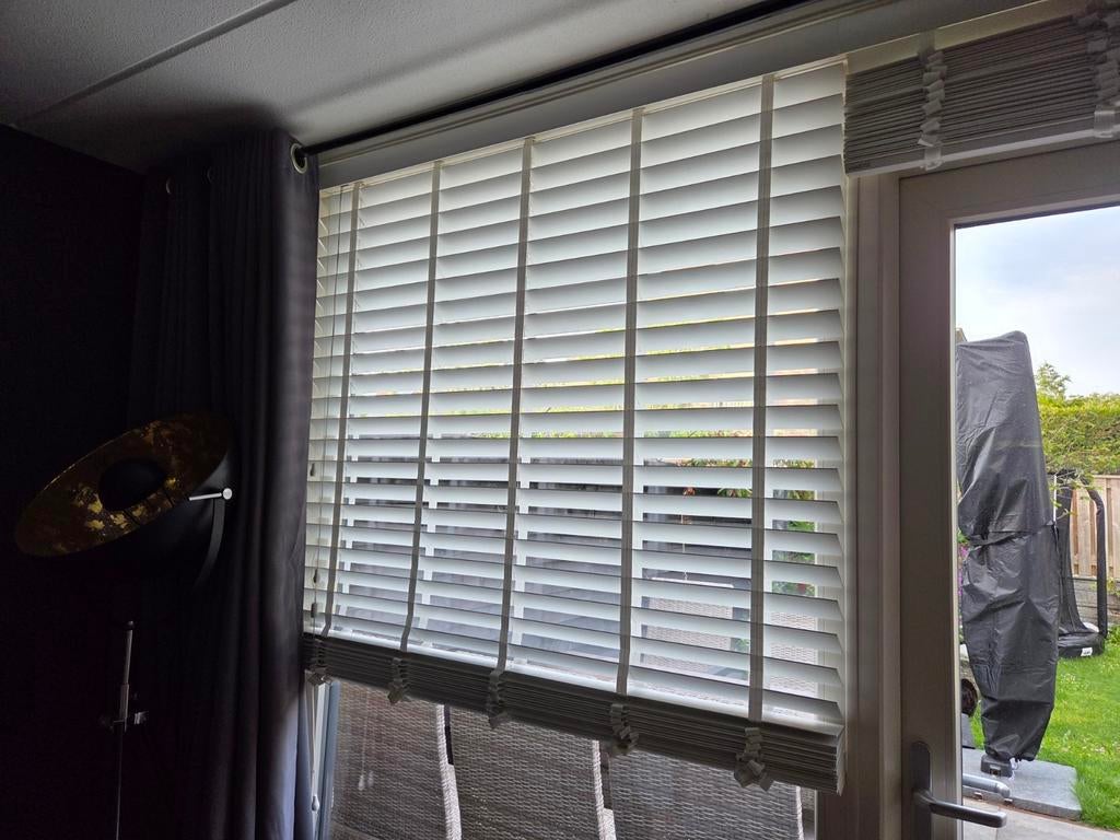 Nieuwe Sensations Houtlook Jaloezie Sneeuwwit 1434x2426mm, Ophalen, Nieuw, Wit