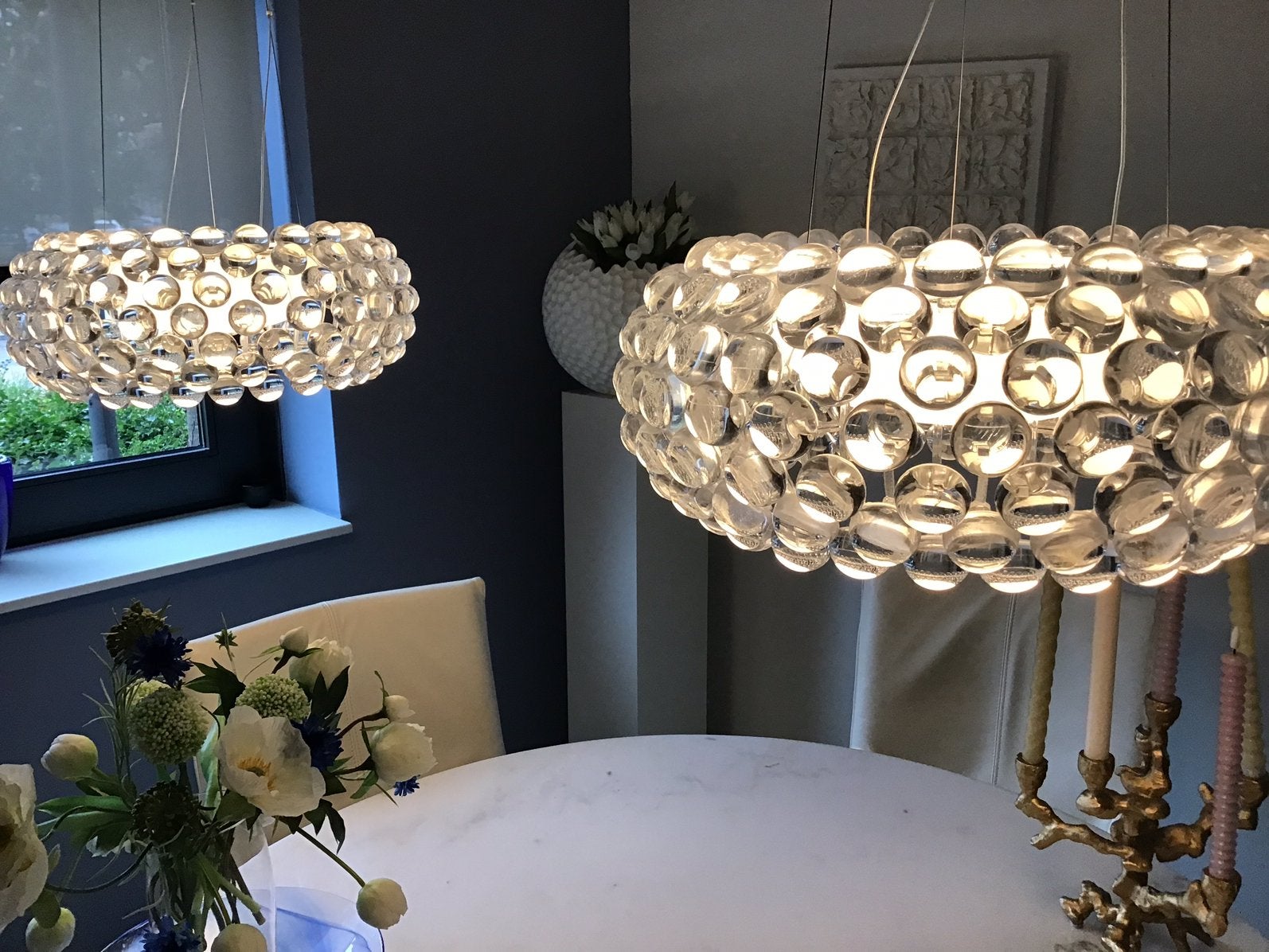 2 Foscarnini Cabouche hanglampen ,diameter 50 cm, Huis en Inrichting, Ophalen, Gebruikt, Kunststof