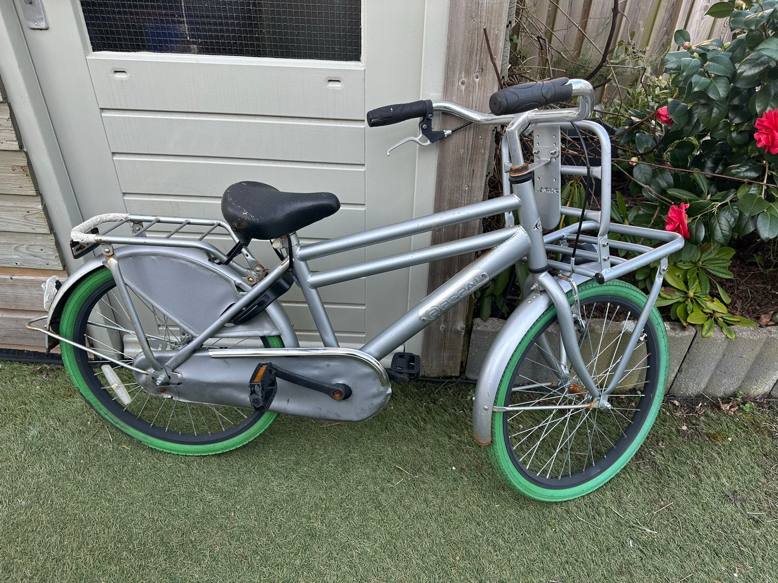 Popal Daily Dutch Basic Transportfiets - Zilver/Groen, Overige merken, Terugtraprem, Gebruikt, Ophalen of Verzenden
