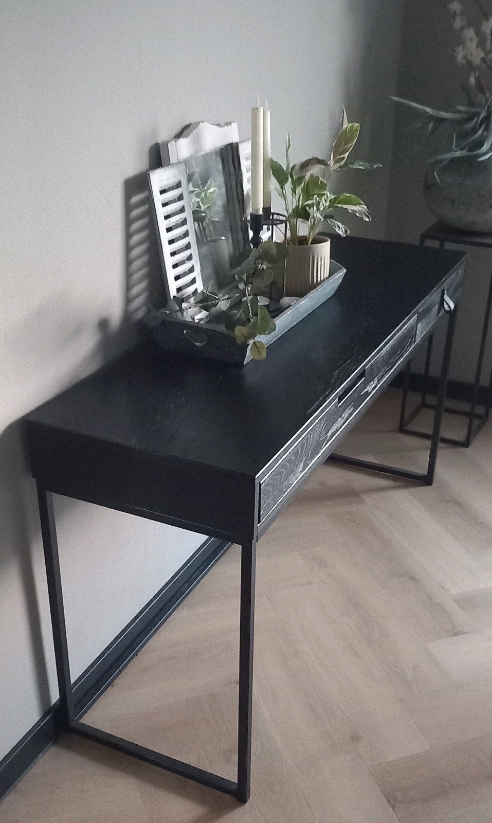 WOOOD Silas sidetable - Zwart - 140x45x75cm, 100 tot 150 cm, Zo goed als nieuw, Ophalen, Overige houtsoorten