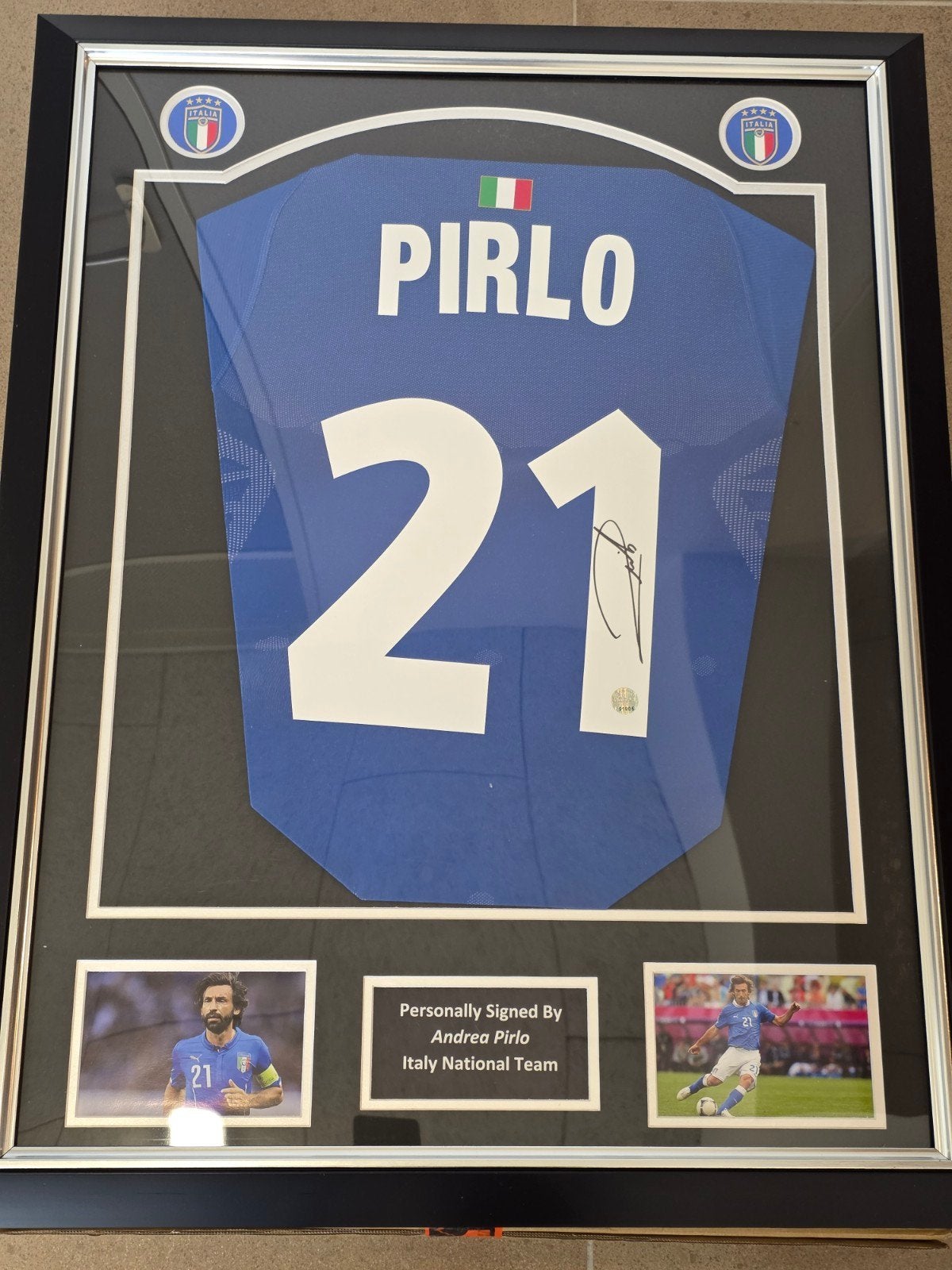 Gesigneerd Andrea Pirlo Italië Shirt - Ingelijst, Ophalen