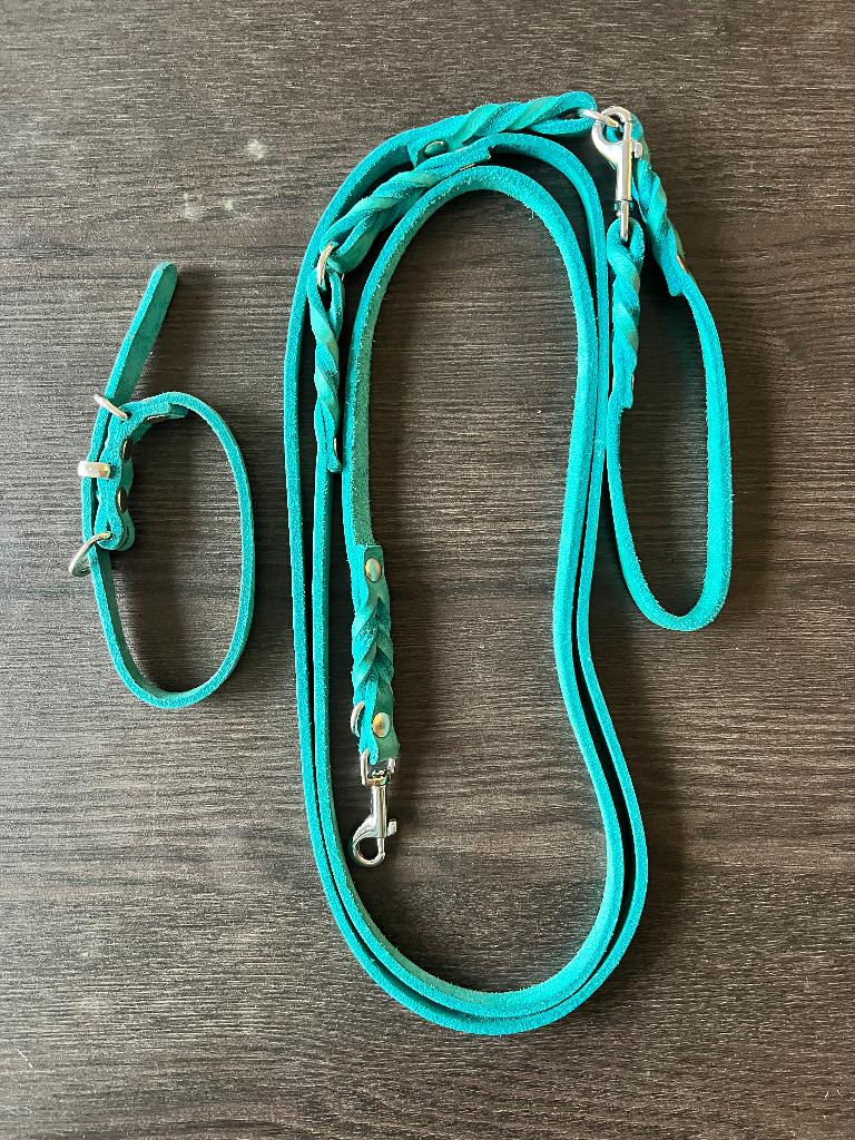 Molly and Stitch halsband en lijn Fiji blue, Dieren en Toebehoren, Ophalen of Verzenden, Gebruikt, Hondenriem