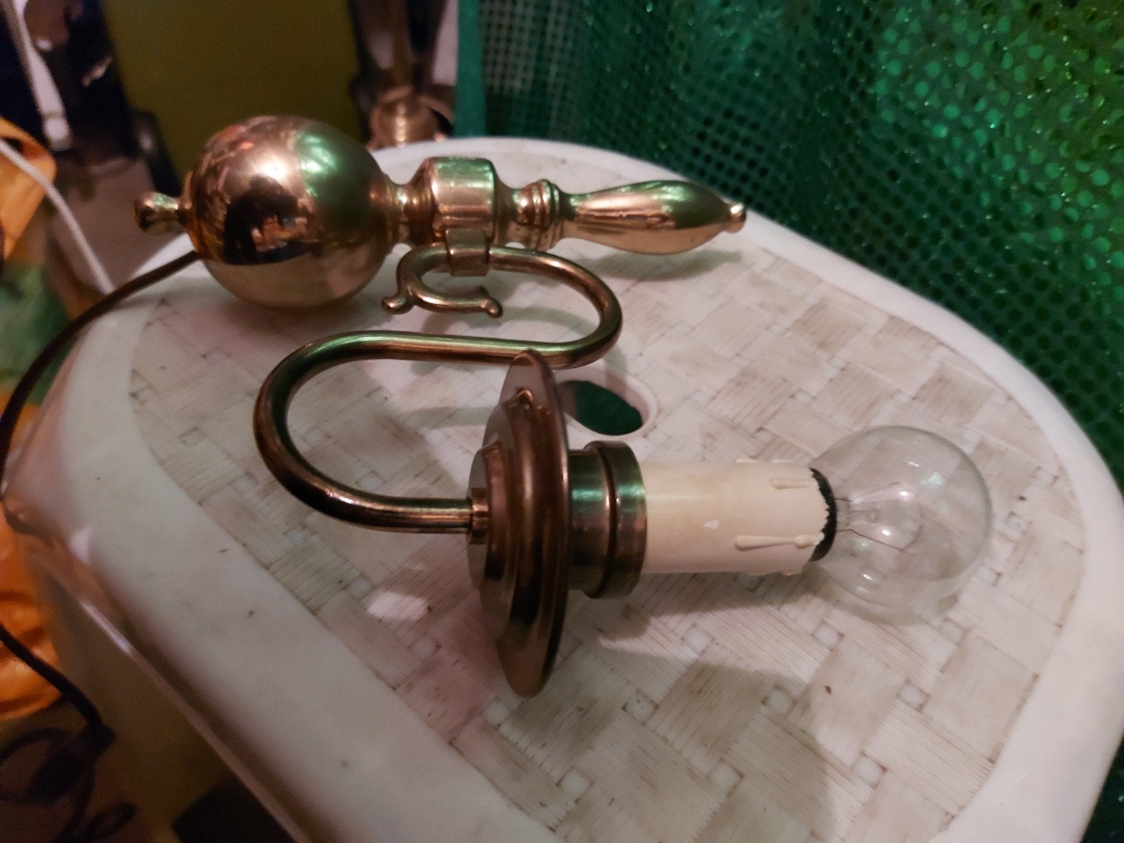 Mooi en antieke wandlamp koper, Ophalen