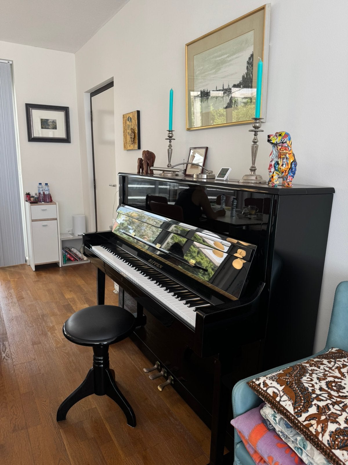 Prachtige Rippen Piano, Muziek en Instrumenten, Piano's, Ophalen, Zwart, Zo goed als nieuw, Piano