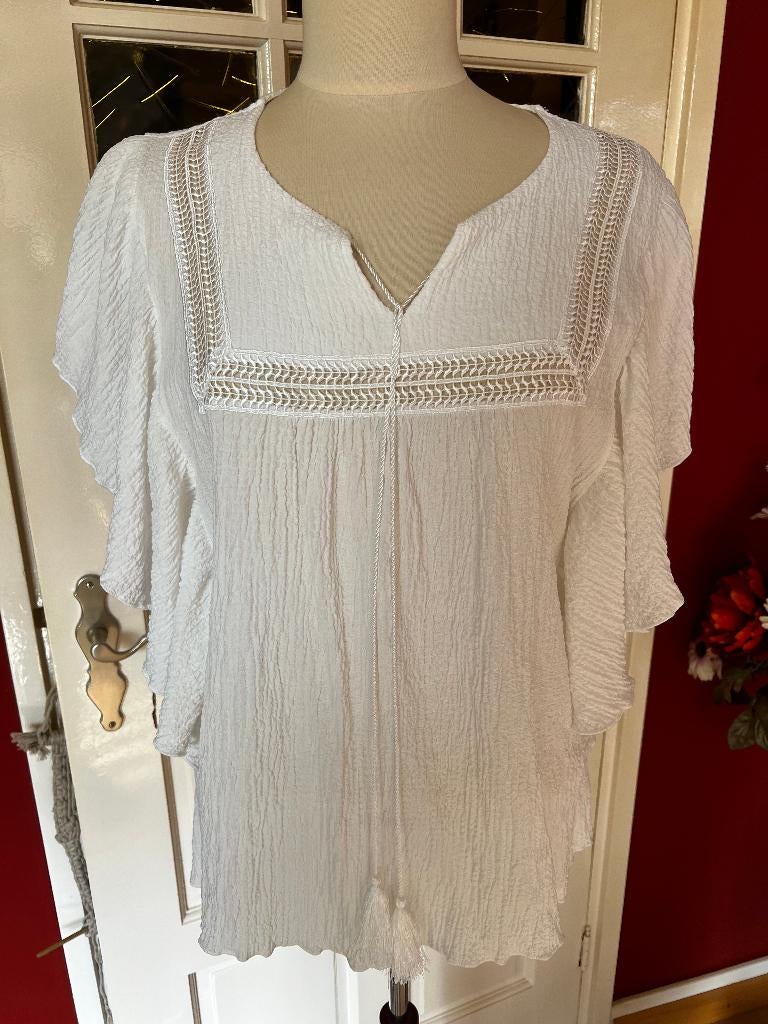 witte blouse Enjoy, Ophalen, Zo goed als nieuw, Maat 42/44 (L), Wit