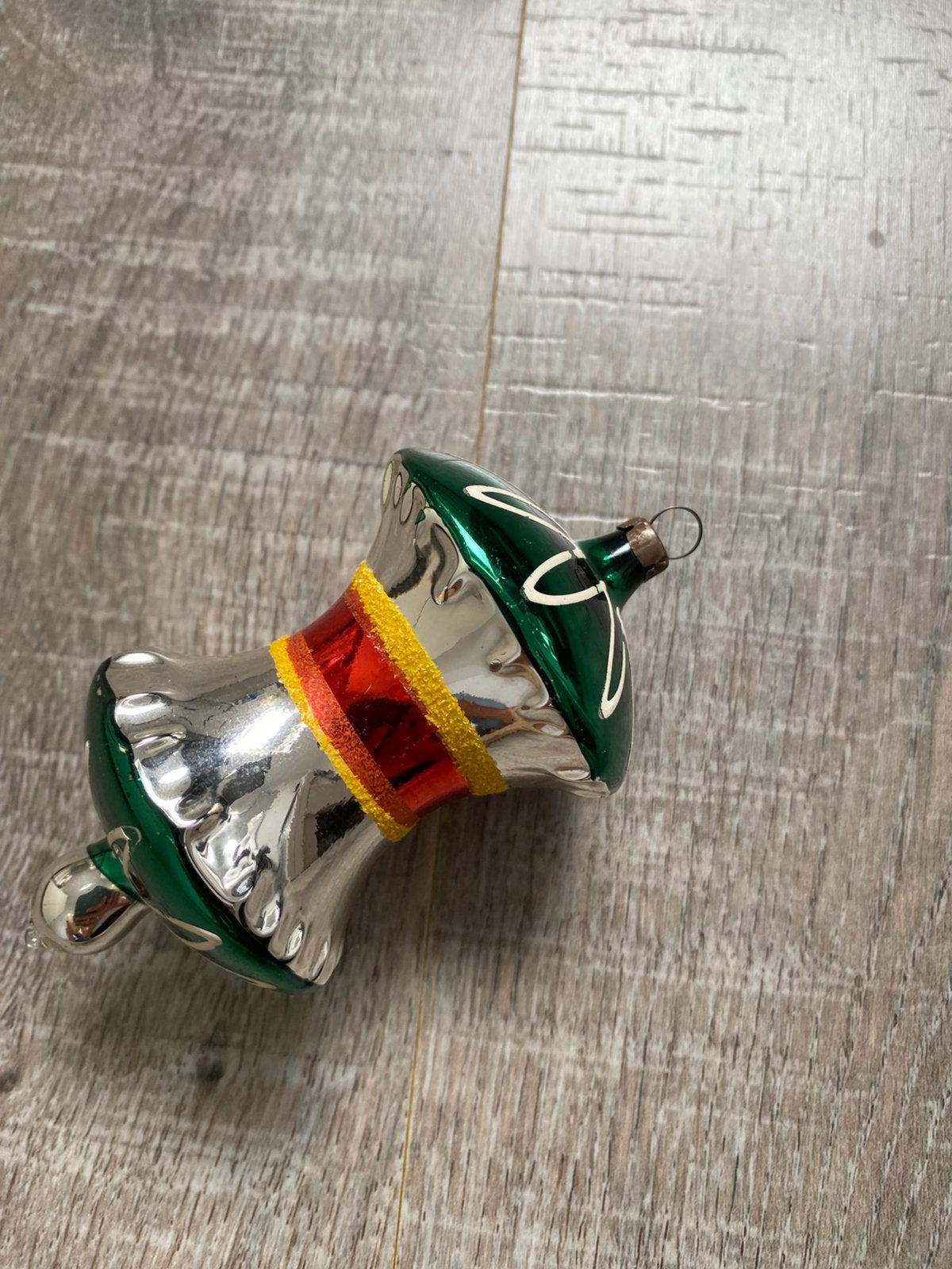 Retro kerstbal, Ophalen of Verzenden, Gebruikt, Zilver, Overige materialen