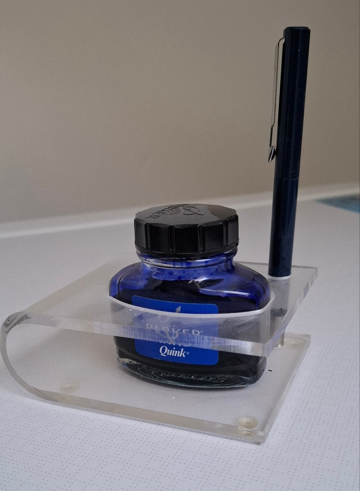 Vulpeninkt van Parker + houder Kleur blauw, Diversen, Schrijfwaren, Ophalen of Verzenden, Zo goed als nieuw