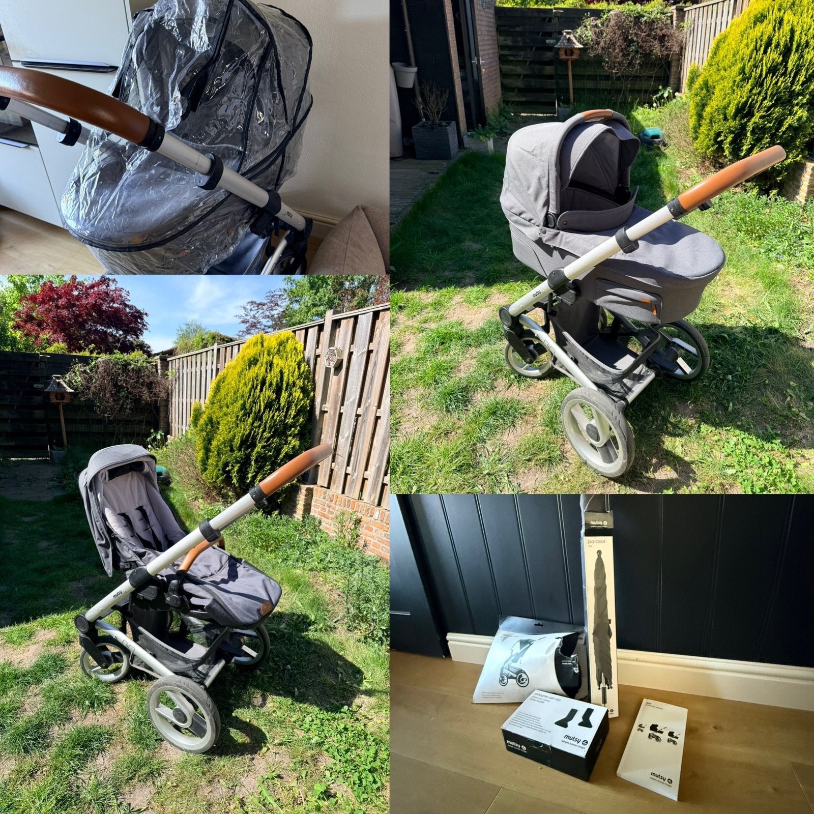 Complete Mutsy Evo kinderwagen grijs, Ophalen, Zo goed als nieuw, Mutsy, Met autostoeltje