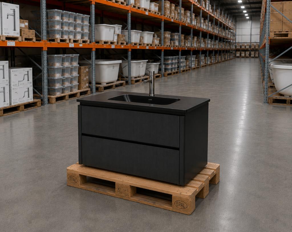 LAATSTE! Wastafelkast badmeubel 80 cm zwart - Nieuw! nr119B, Ophalen, Nieuw