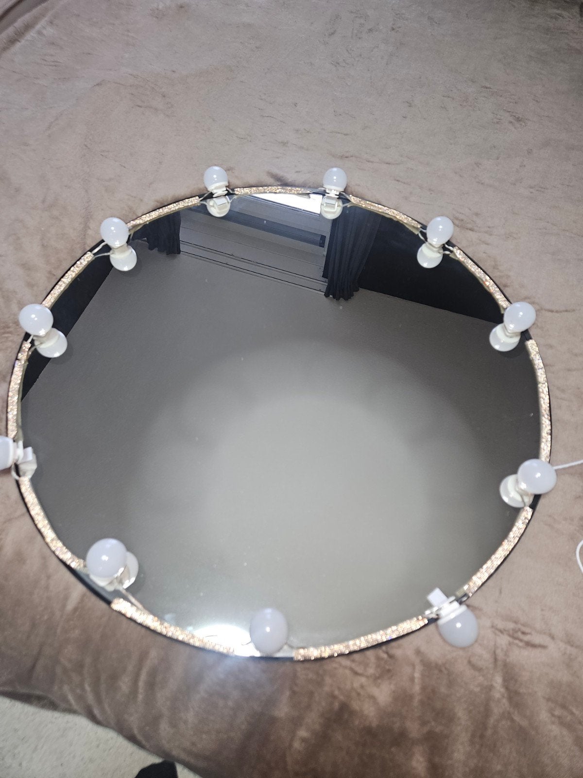Ikea Lindbyn Spiegel met verlichting (verlichting afneembaar, Ophalen of Verzenden, Rond, 75 tot 100 cm