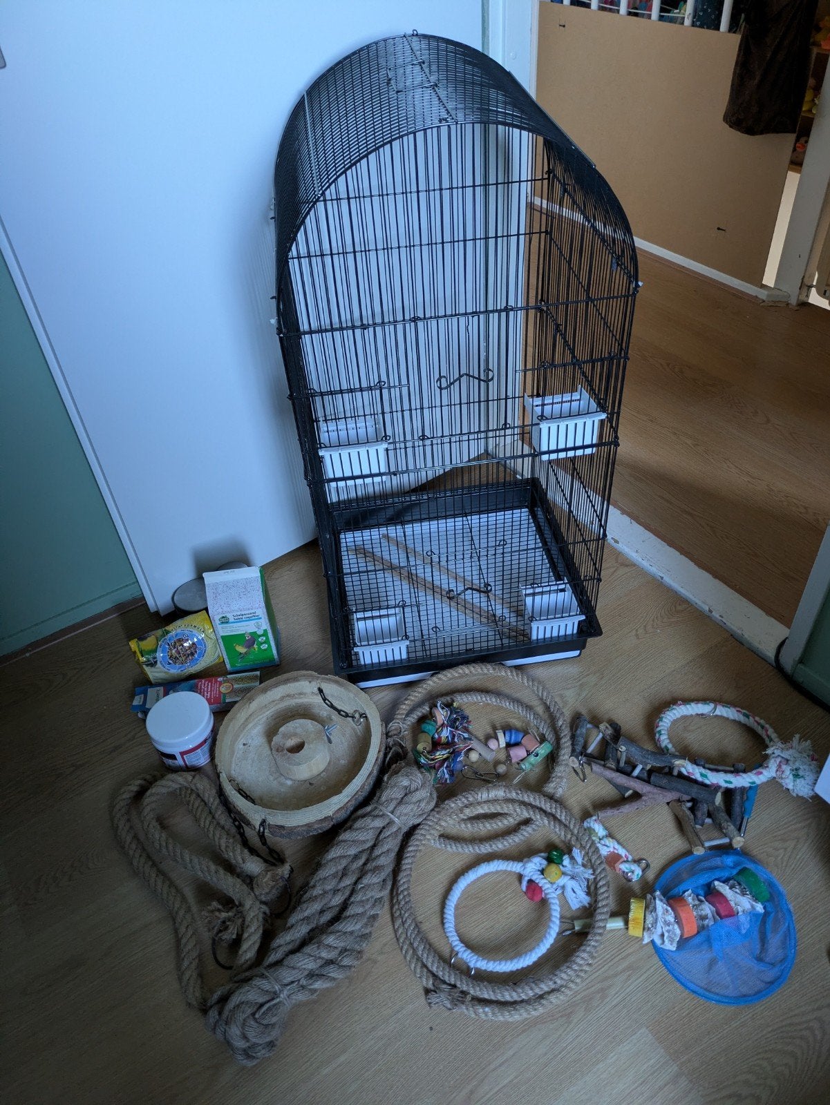 Groot parkieten kooi zo goed als nieuw., Ophalen, Zo goed als nieuw, Metaal, Vogelkooi