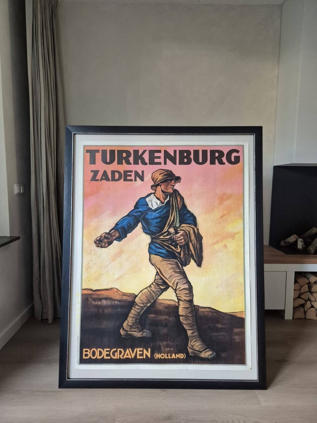 Poster affiche reclamebord Turkenburg zaden geen emaille., Verzamelen, Ophalen, A1 t/m A3, Reclame