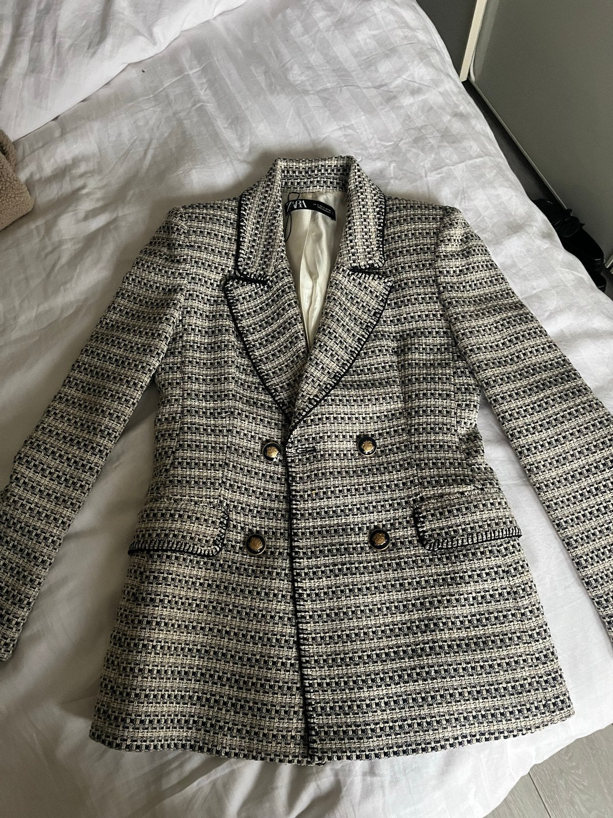 Zara Tweed Jasje - Zo goed als nieuw, Ophalen, Zwart, Zo goed als nieuw, Jasje