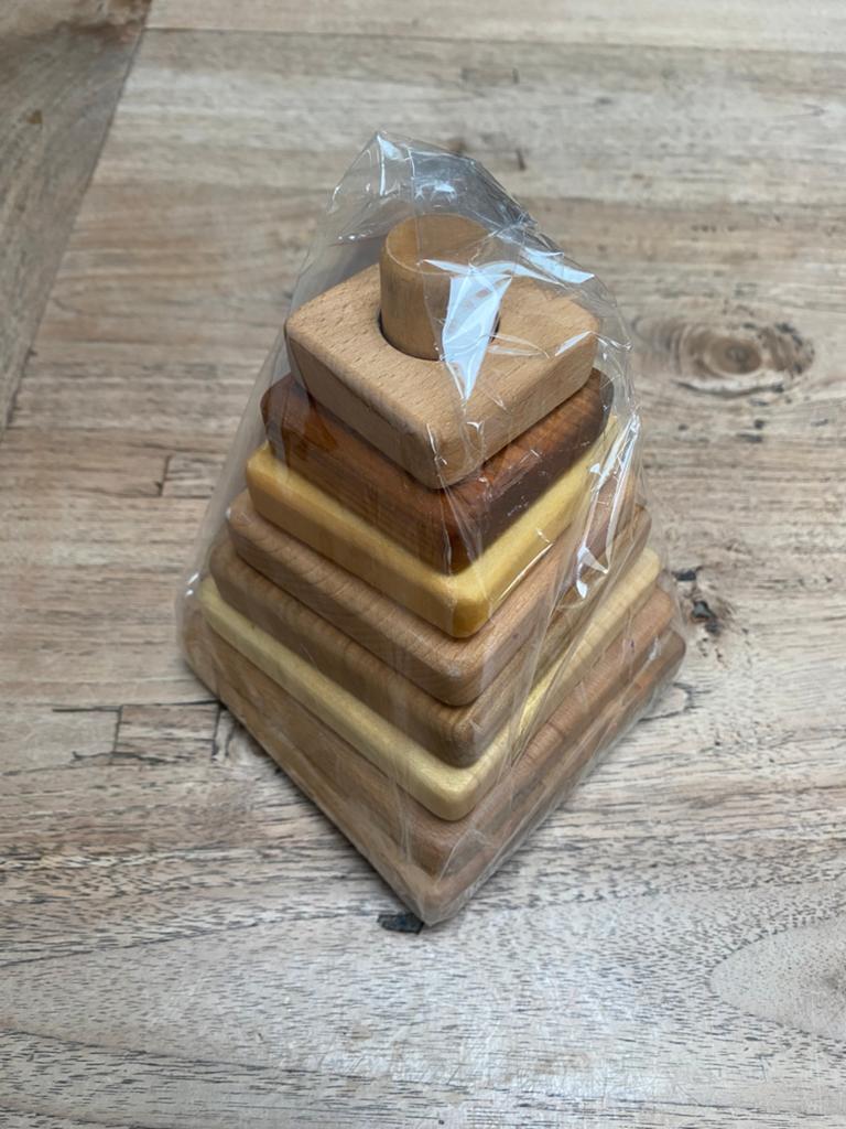 Blank houten stapeltoren vierkant, zgan, Ophalen of Verzenden, Zo goed als nieuw