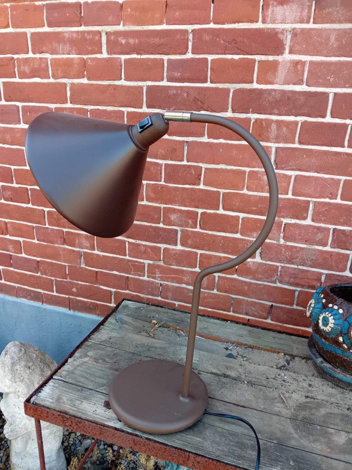 Vintage OMI  bureaulamp - metaal, verstelbare Kap., Huis en Inrichting, Bureaulamp, Gebruikt, Overige merken, Inclusief lichtbron