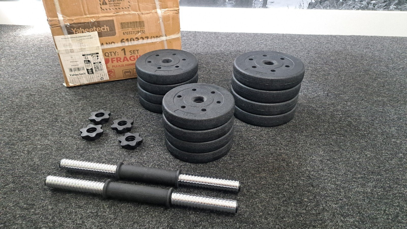 Halterset - Dumbbells - 30kg - Antislip - Aanpasbaar gewicht, Ophalen, Halterset