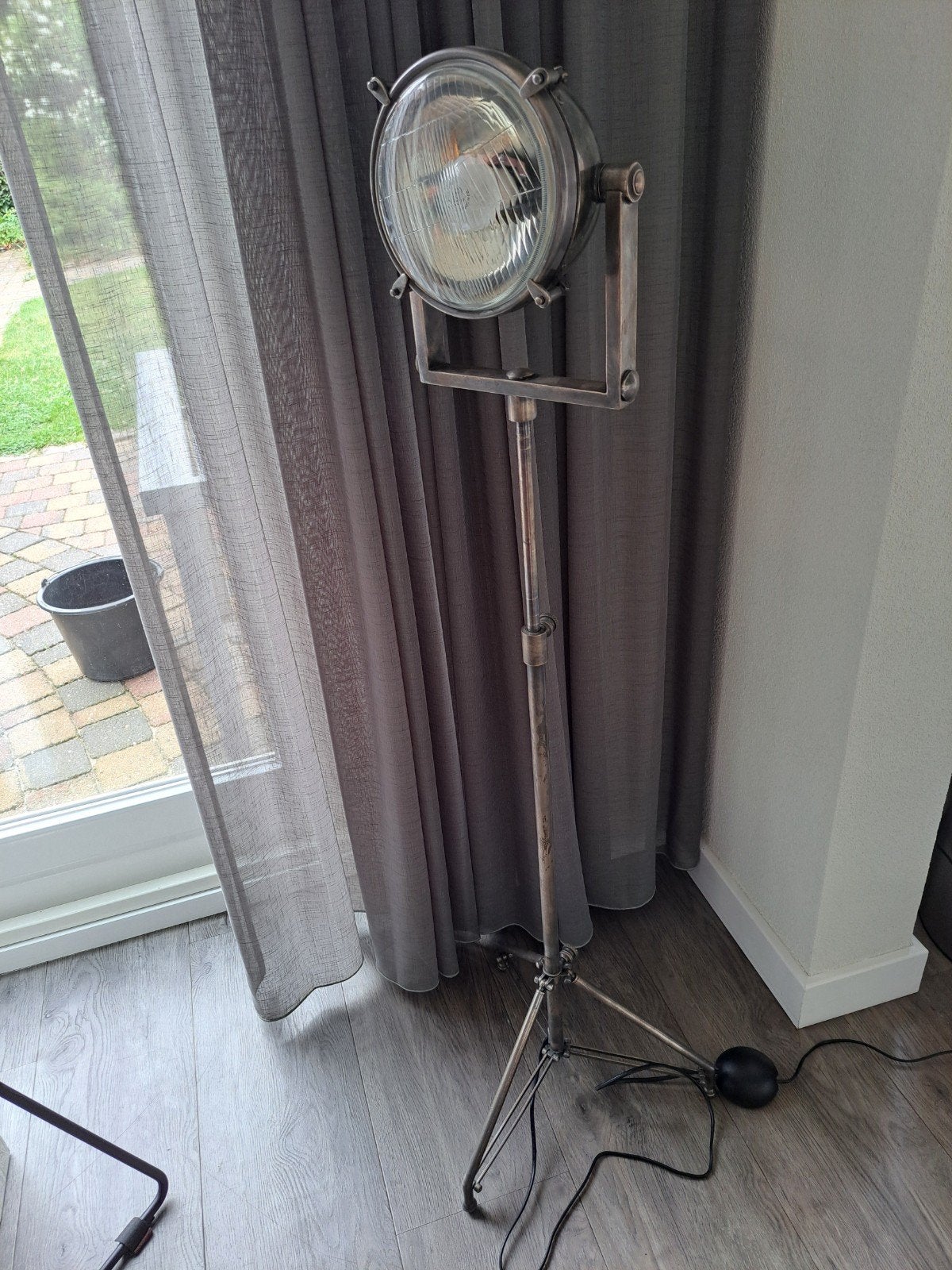 Fraaie industriële vloerlamp - Spotlight - Schijnwerper, Ophalen, Gebruikt, 100 tot 150 cm, Industrieel, Spotlight