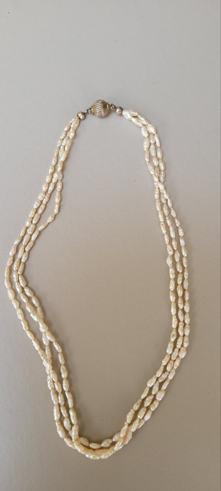 rijstpareltjes ketting, Sieraden, Tassen en Uiterlijk, Kettingen, Gebruikt, Ophalen of Verzenden, Steen of Mineraal, Met edelsteen
