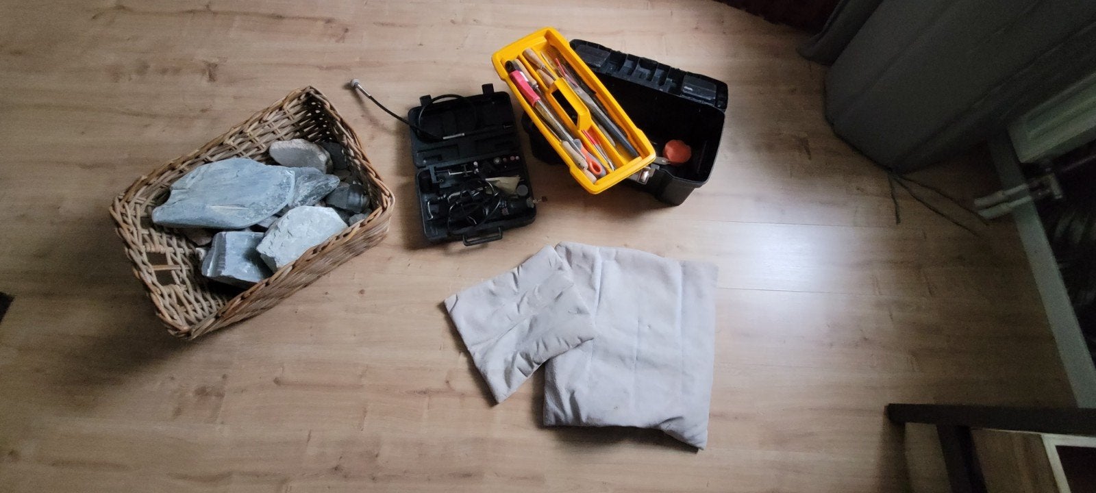 beeldhouw materiaal en gereedschap, Ophalen, Gebruikt