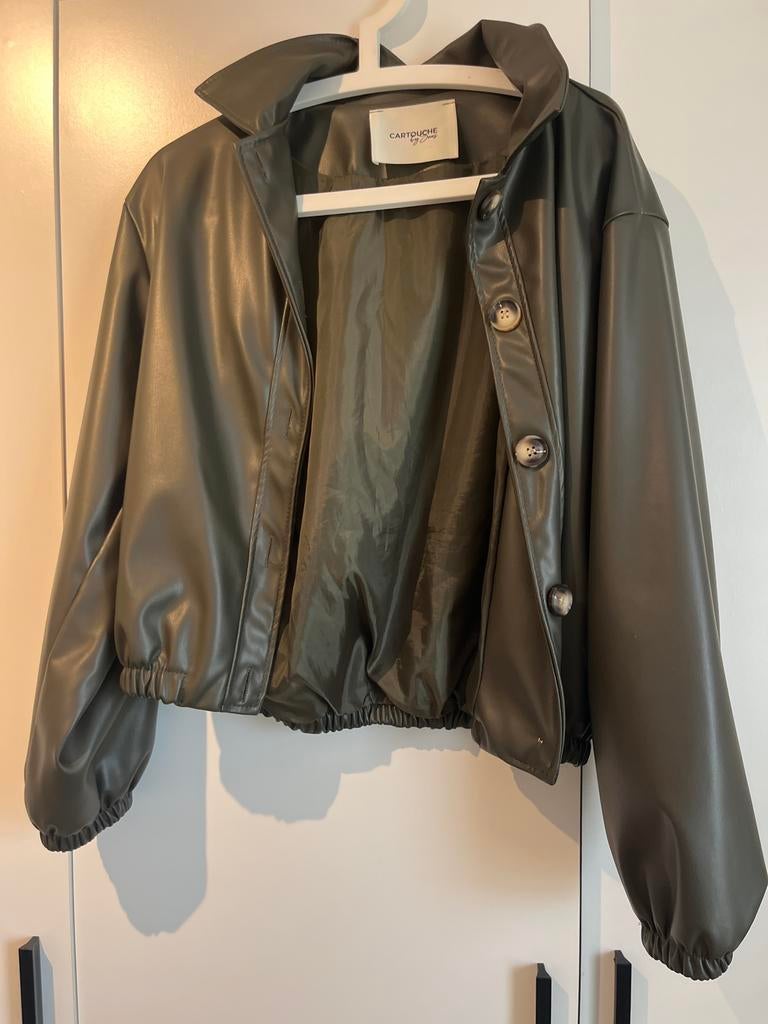 Cartouche by Suus leren jasje S/M, Ophalen of Verzenden, Zo goed als nieuw, Maat 38/40 (M), Groen