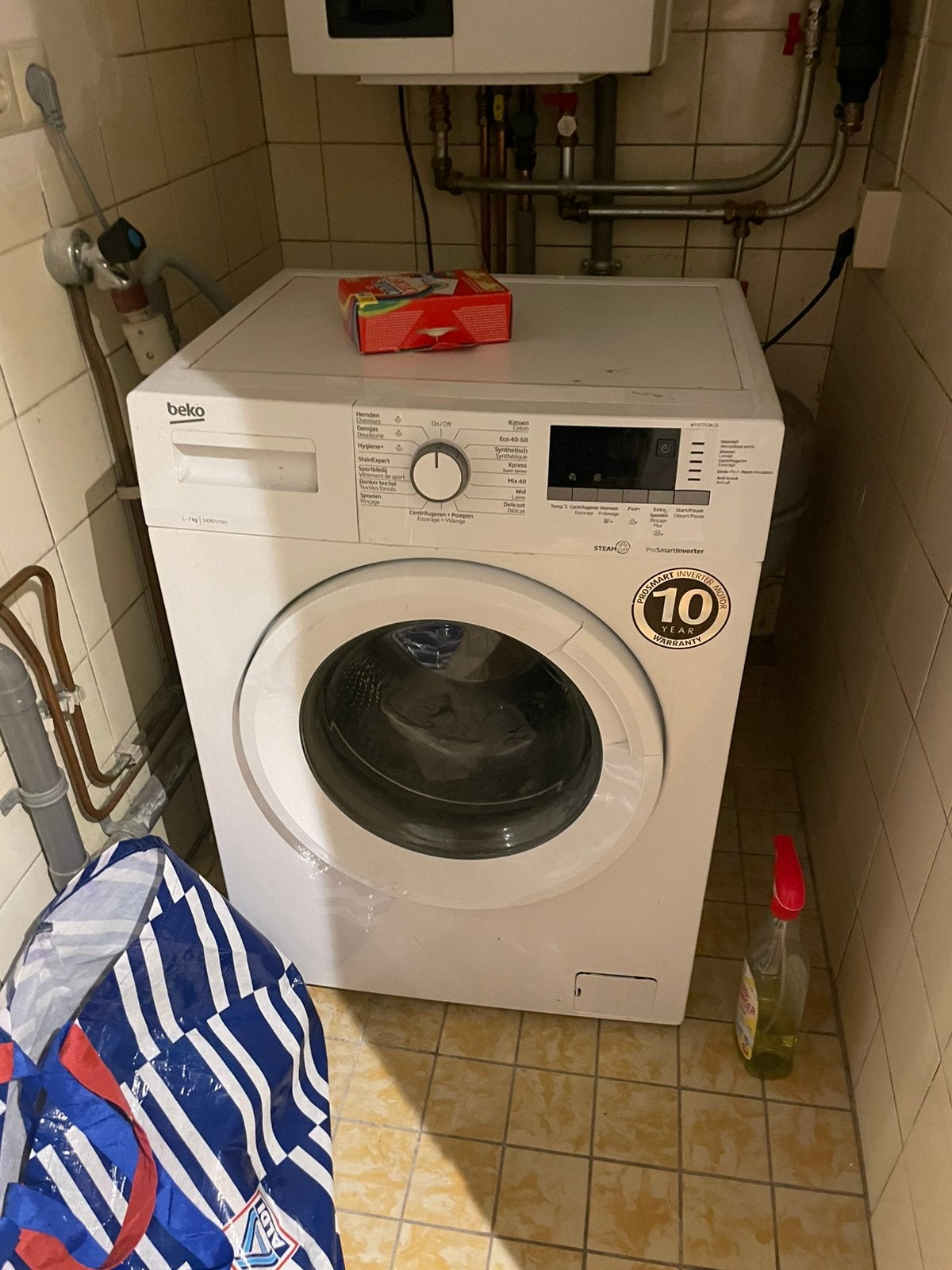 Wasmachine, Witgoed en Apparatuur, Ophalen, Zo goed als nieuw, 1200 tot 1600 toeren, 85 tot 90 cm