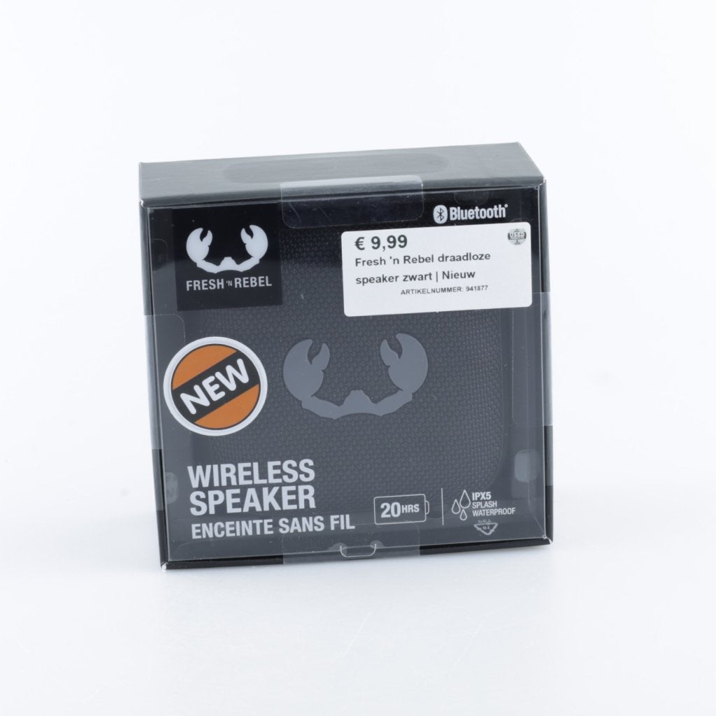 Fresh 'n Rebel draadloze speaker zwart | Nieuw, Fresh 'n Rebel, Nieuw, Support@freshnRebel.com, Prins Hendrikstraat 1
4811 TV Breda
Netherlands
