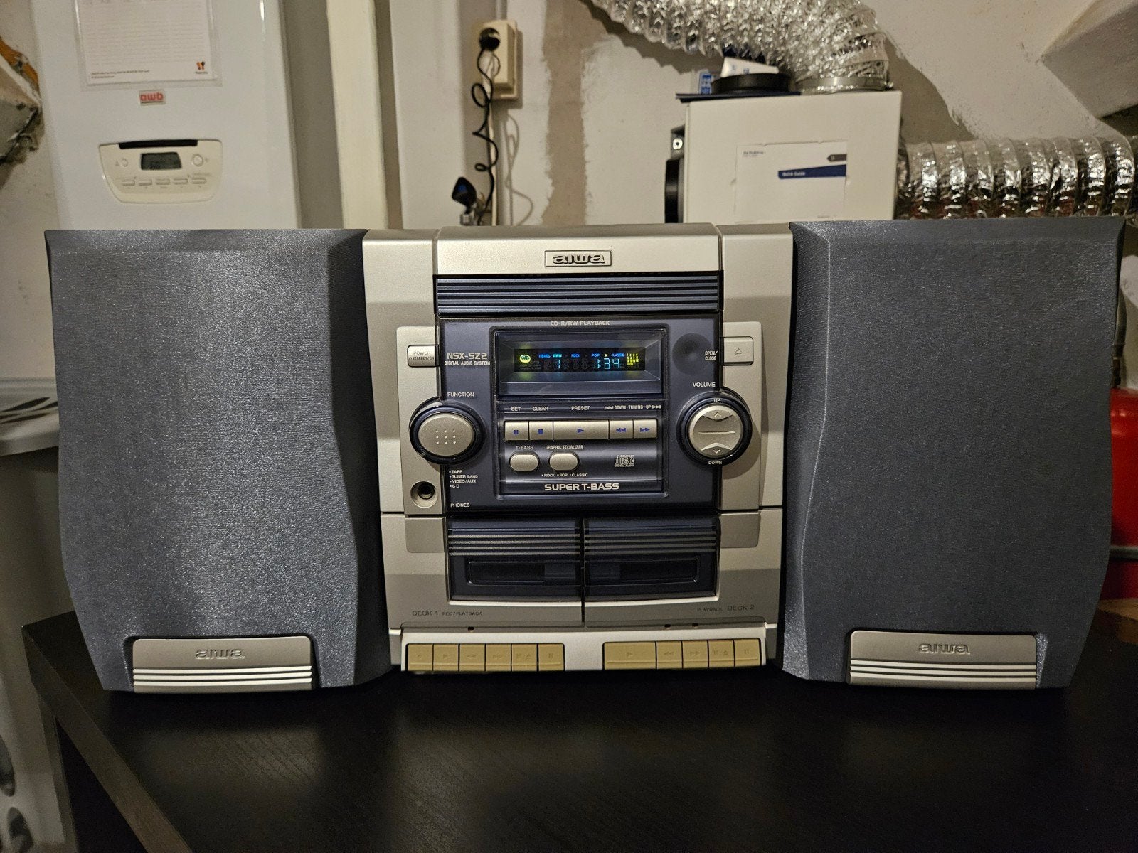 Aiwa NSX-SZ2 Microset met CD, Cassette en Radio, Gebruikt, Cassettedeck, Microset, Ophalen