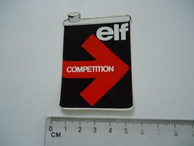 sticker oud ELF oil blik competition race rally motor race, Verzamelen, Verzenden, Zo goed als nieuw, Bedrijf of Vereniging