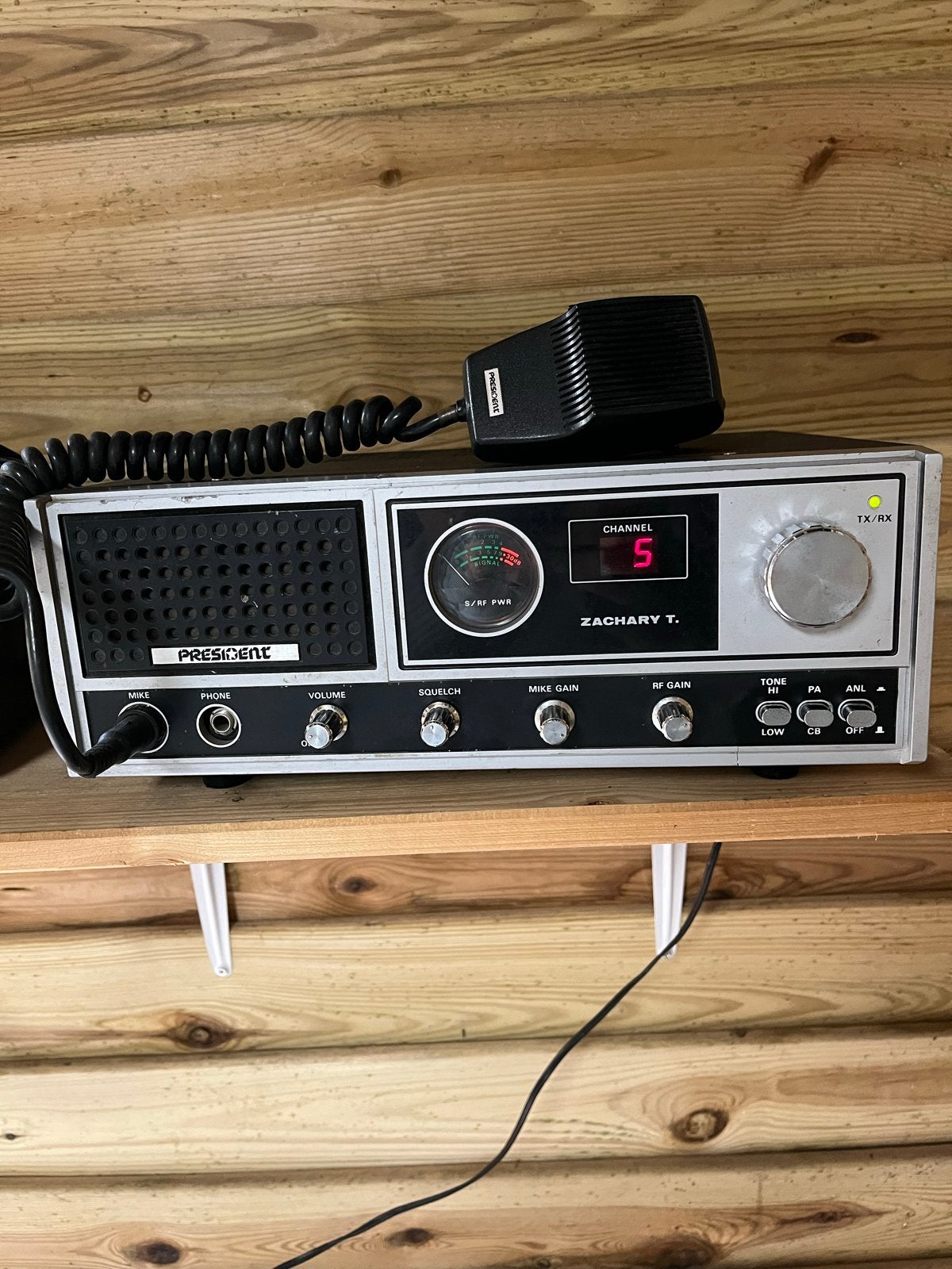 President Zachary T. CB-radio met microfoon, Telecommunicatie, Zenders en Ontvangers, Ophalen of Verzenden, Gebruikt, Zender en Ontvanger