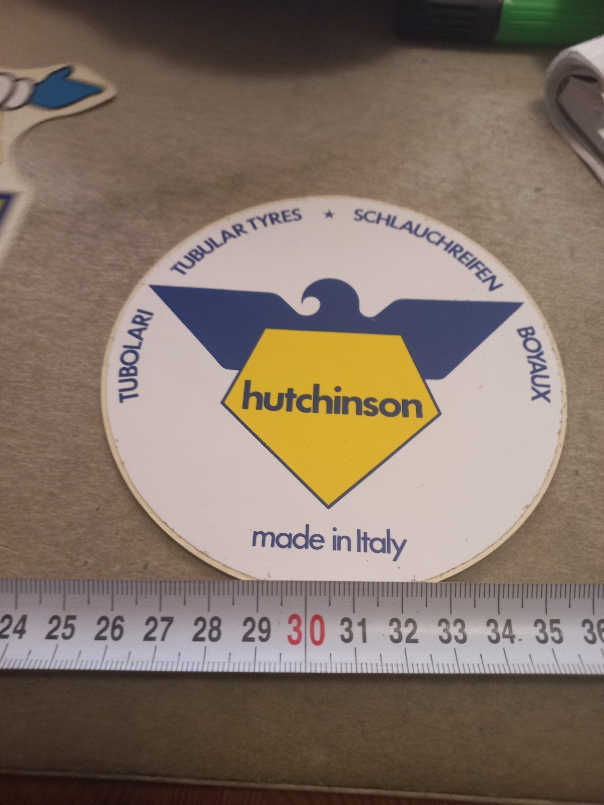 Hutchinson Tubular Tyres Sticker - Made in Italy, Ophalen of Verzenden, Gebruikt, Overige typen