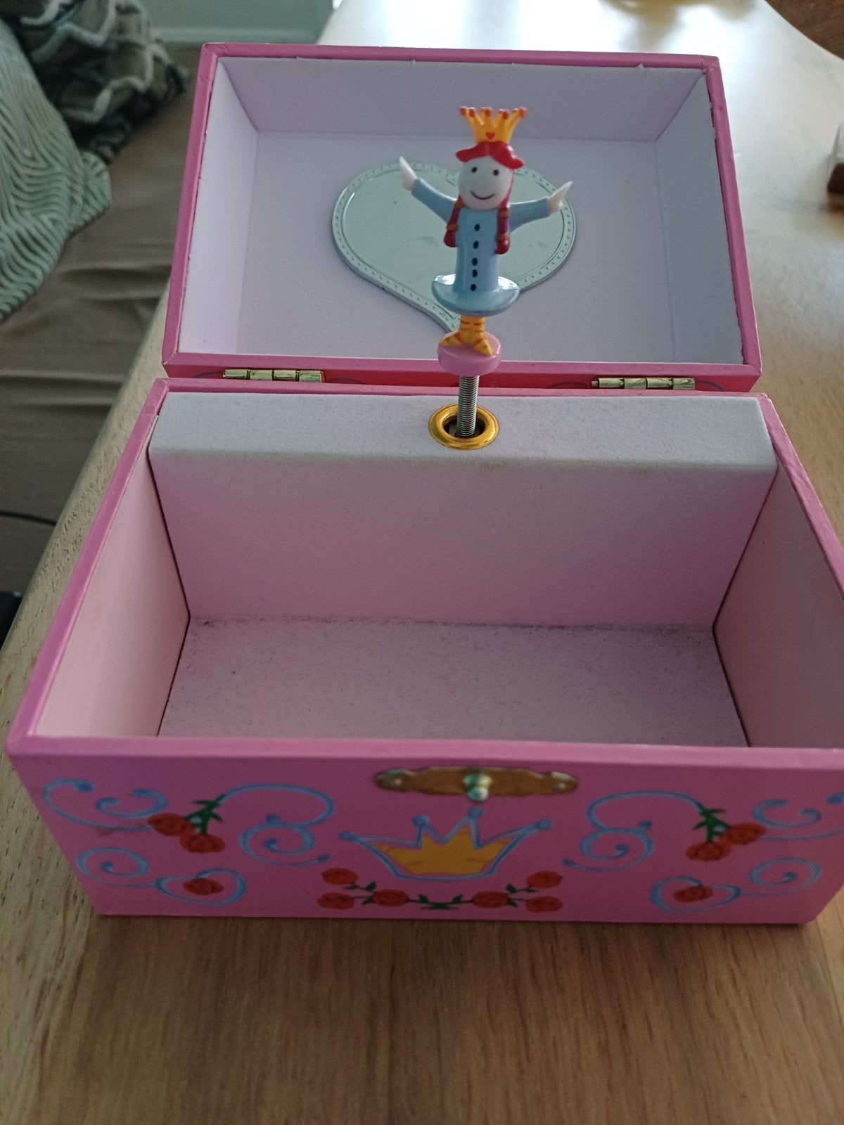 Roze muziekdoos met ballerina en spiegel, Ophalen of Verzenden, Gebruikt, Meisje