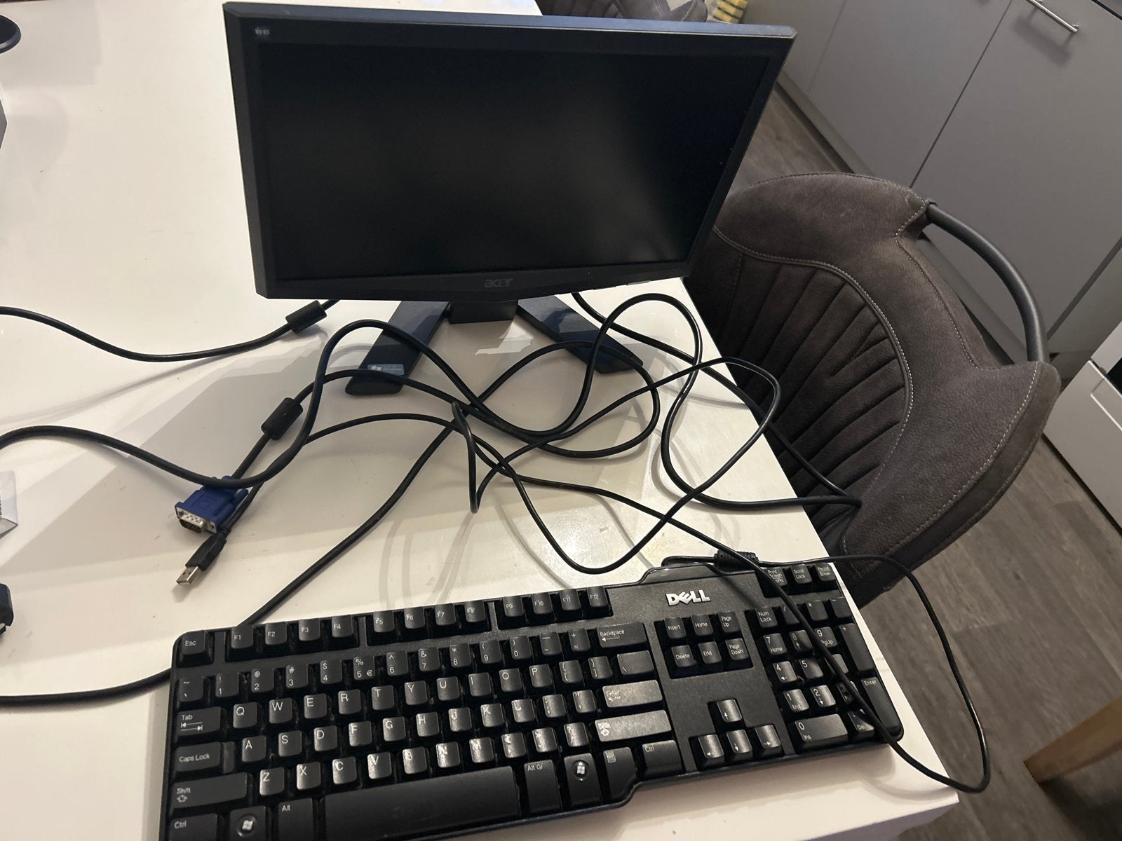 Acer X163W LCD Monitor - met toetsenbord., Computers en Software, HD, Ophalen of Verzenden, Zo goed als nieuw, VGA