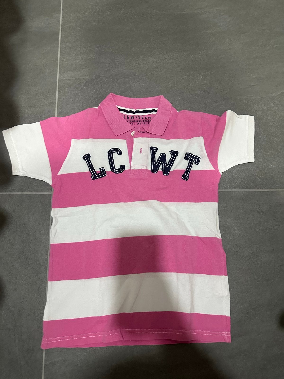 LC Waikiki polo roze/wit gestreept  maat 146/152, Kinderen en Baby's, Kinderkleding | Maat 146, Ophalen of Verzenden, Zo goed als nieuw